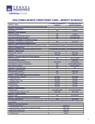 Visa Section 3 - Full Travel Insurance - Visa Infinite