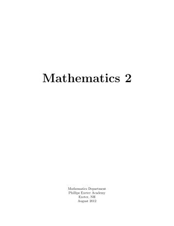 Mathematics 2 - Phillips Exeter Academy