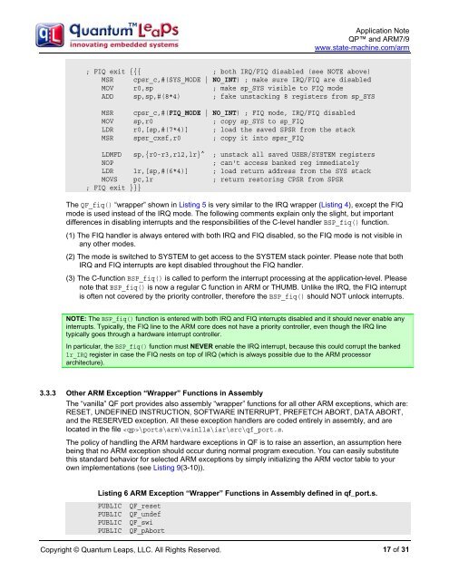 AN QP and ARM7/9 - Quantum Leaps