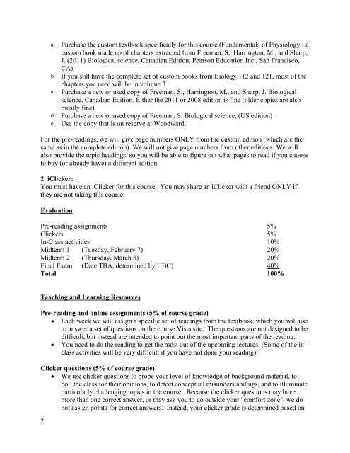 Syllabus Biology 260: Fundamentals of Physiology - UBC Blogs