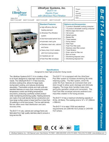 B-E17-14 - Ultrafryer Systems