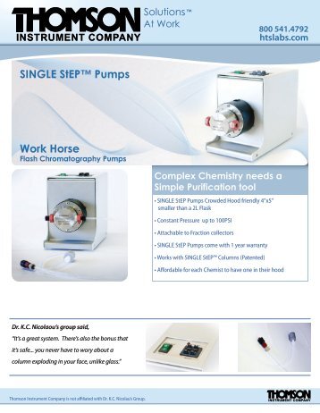 SINGLE StEP™ Pumps Work Horse - Thomson Instrument Company