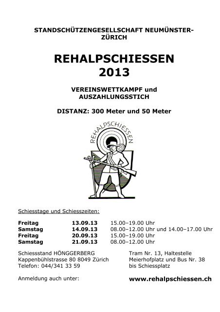 Schiessplan - Rehalpschiessen