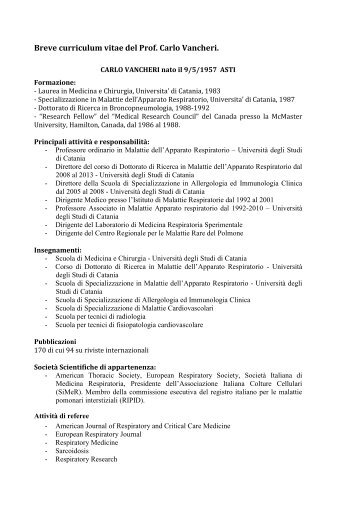 Curriculum - Medicina - UniversitÃ  degli Studi di Catania