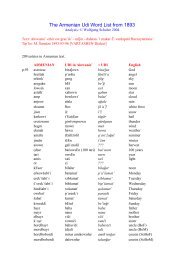 The Armenian Udi Word List from 1893 - Wolfgang Schulze