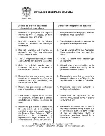 ejercicio actividade.. - Consulado de Colombia en Houston