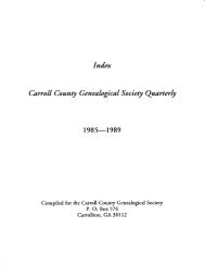 to CCGS Quarterly, 1985-1989 - Carroll County Genealogical Society