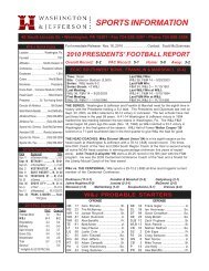 SPORTS INFORMATION - Washington & Jefferson College