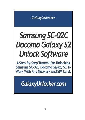Samsung SC-02C Docomo Galaxy S2 Unlock ... - GalaxyUnlocker