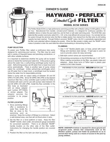 Hayward PerflexÂ® Extended Cycle Filter - Model EC50 Series ...