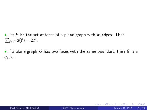 Algorithmic Graph Theory: Planar Graphs