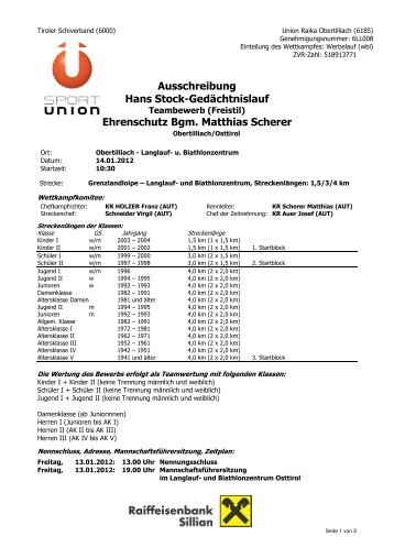 Ausschreibung Hans Stock-GedÃ¤chtnislauf ... - Dolomitenstadt.at