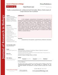 Studies on phytochemicals, antibacterial and Antioxidant effects of ...