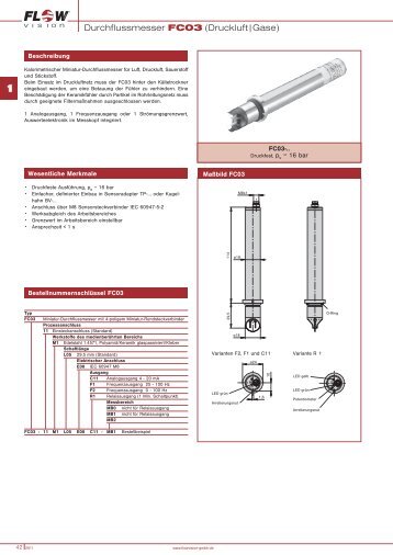 Durchflussmesser FC03 (Druckluft|Gase) FC03 - FlowVision GmbH
