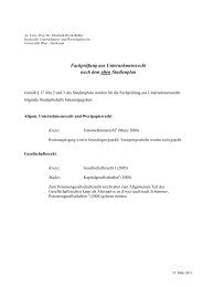 FachprÃ¼fung aus Unternehmensrecht nach dem alten Studienplan