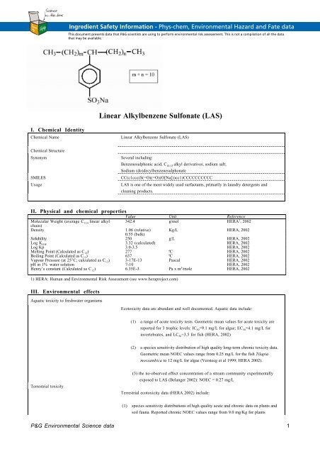 Linear Alkylbenzene Sulfonate Las Scienceinthebox