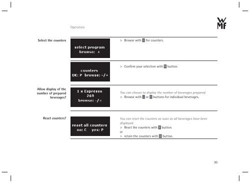 WMF 500 operating instructions