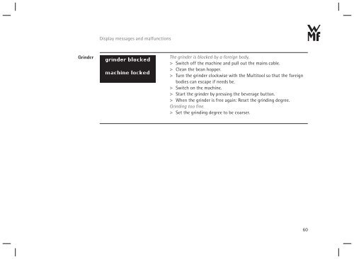 WMF 500 operating instructions