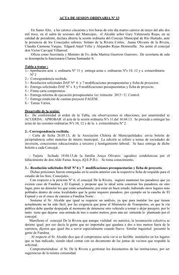 Acta S Ordinaria 13 2013.pdf - Municipalidad de RÃ­o Hurtado