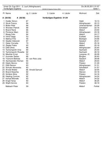 Urner OL-Cup 2011 - 2. Lauf (Attinghausen) Do ... - OLG KTV Altdorf