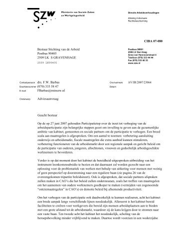 07-080 Adviesaanvraag arbeidsovereenkomst - WOS