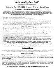 Fine Arts Exhibitor Application - City of Auburn