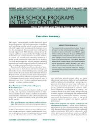 aFter scHool Programs in tHe 21ST century - Harvard Family ...