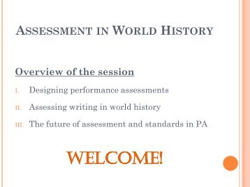 designing a performance assessment - World History Center