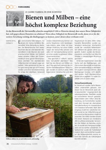 Bienen und Milben â eine hÃ¶chst komplexe Beziehung