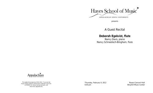 Deborah Egekvist, flute - Hayes School of Music