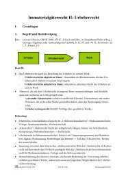 ImmaterialgÃƒÂ¼terrecht II: Urheberrecht - Lehrstuhl Zivilrecht VIII