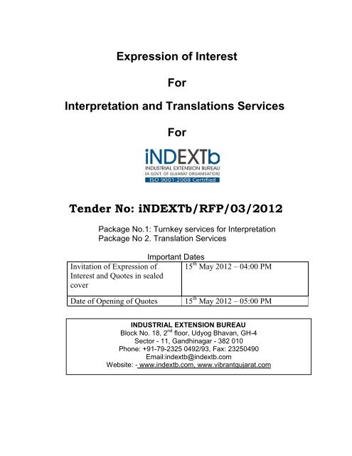 Expression of Interest For Interpretation and Translations ... - iNDEXTb