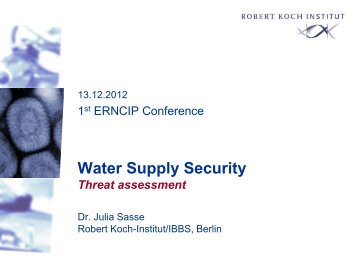 Water Supply Security - Threat assessment - IPSC