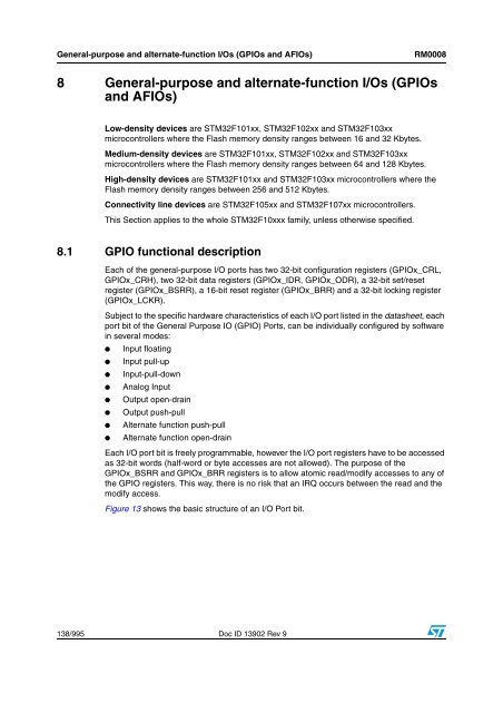 STM32F101xx, STM32F102xx, STM32F103xx, STM32F105xx and ...