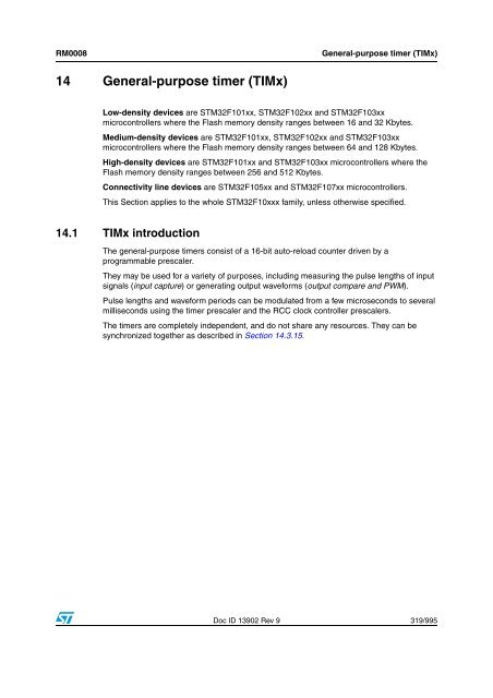 STM32F101xx, STM32F102xx, STM32F103xx, STM32F105xx and ...