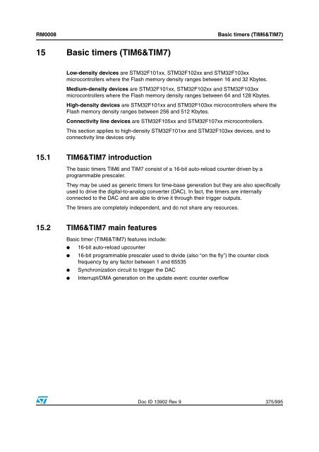 STM32F101xx, STM32F102xx, STM32F103xx, STM32F105xx and ...