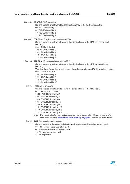 STM32F101xx, STM32F102xx, STM32F103xx, STM32F105xx and ...