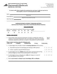 Evaluation Form - Dartmouth-Hitchcock