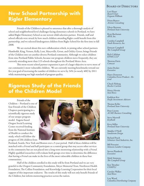 2008 Annual Report - Friends of the Children