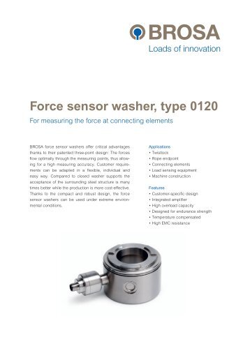 Force sensor washer, type 0120 - Brosa AG