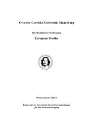European Studies - Otto-von-Guericke-UniversitÃ¤t Magdeburg