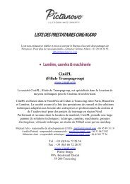 LISTE DES PRESTATAIRES - Pictanovo