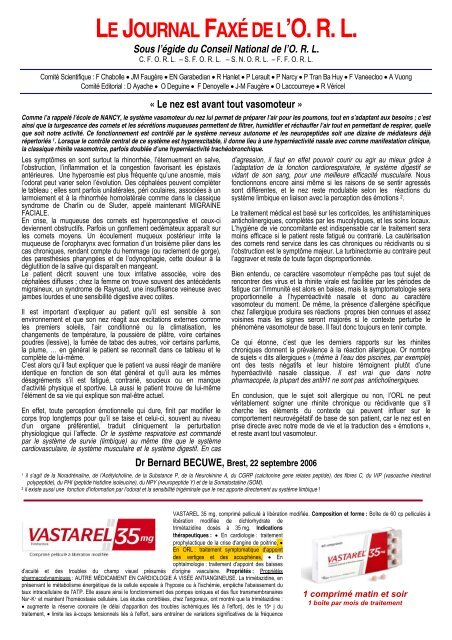 nez est avant tout vasomoteur - Regifax