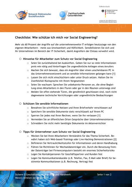 Checkliste IT-Sicherheit Social Engineering - Der Marktplatz IT ...