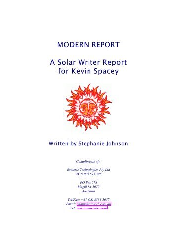 Solar Writer - Modern Report - Esoteric Technologies