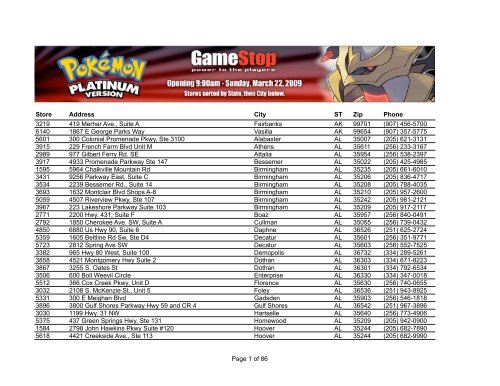 Pokemon Platinum 9am Stores Gamestop