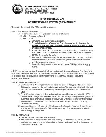 How to obtain a septic permit - Clark County