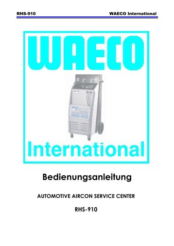 Bedienungsanleitung - WAECO - AirCon Service
