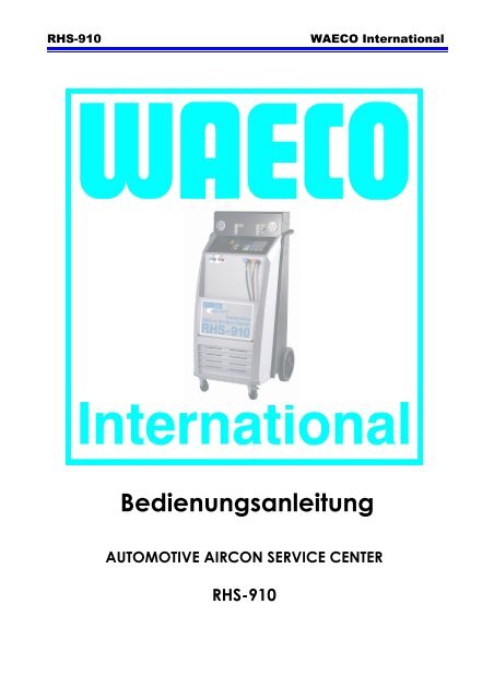 Bedienungsanleitung - WAECO - AirCon Service