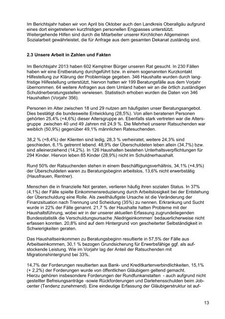 Jahresbericht 2012 - Diakonie Kempten AllgÃ¤u